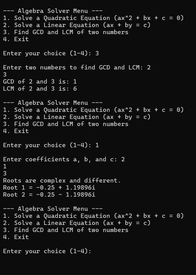 Programming C algebra