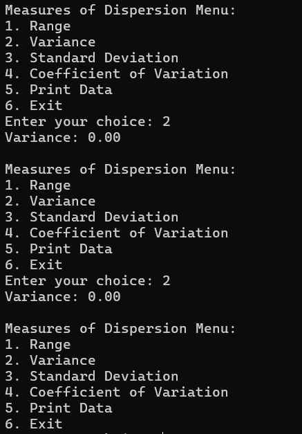 Programming C Dispersion