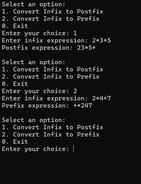 Programming C Infix