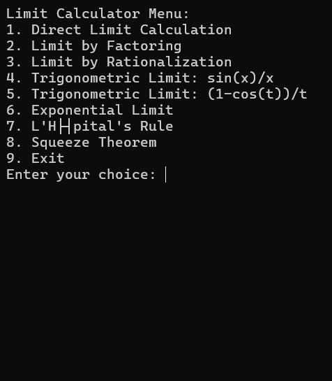 Programming C Limit