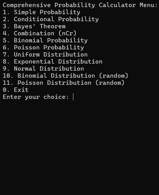 Programming C Probability